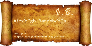 Virágh Barnabás névjegykártya